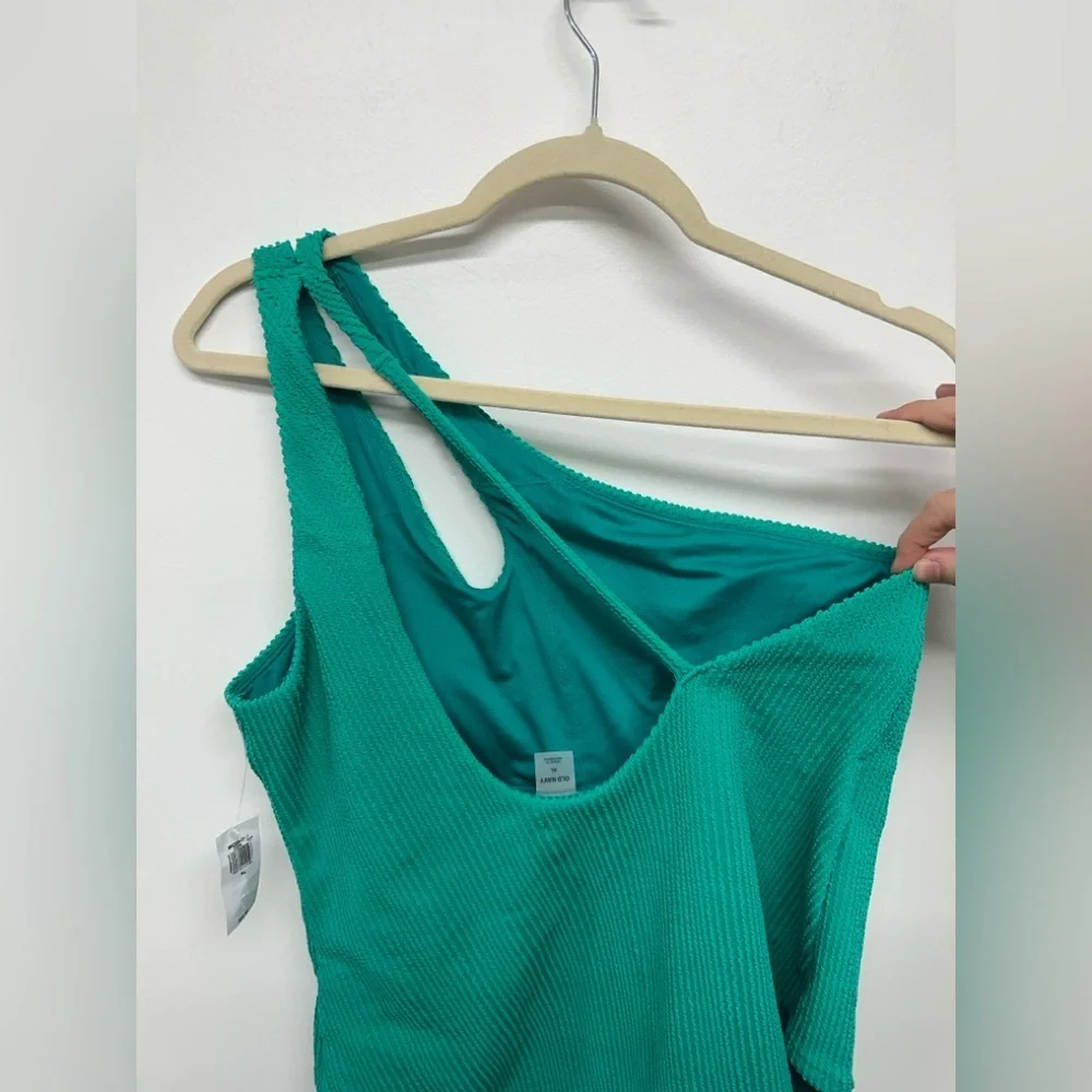 Old Navy Textured One Shoulder One Piece Pucker Swimsuit Women's XL - Green NWT